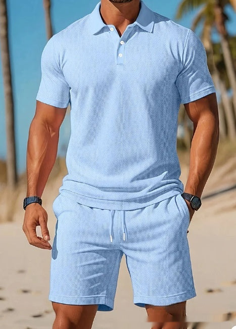 Conjunto Casual de Verano para Hombre: Camisa y Shorts Transpirables