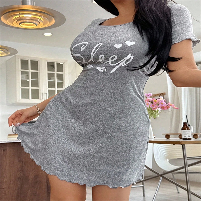Vestido Casual Sexy de Camisón Impreso - Comodidad en Casa