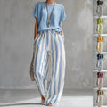 Conjunto de T-shirt y Pantalones de Verano para Mujer - Estilo Casual y Moderno