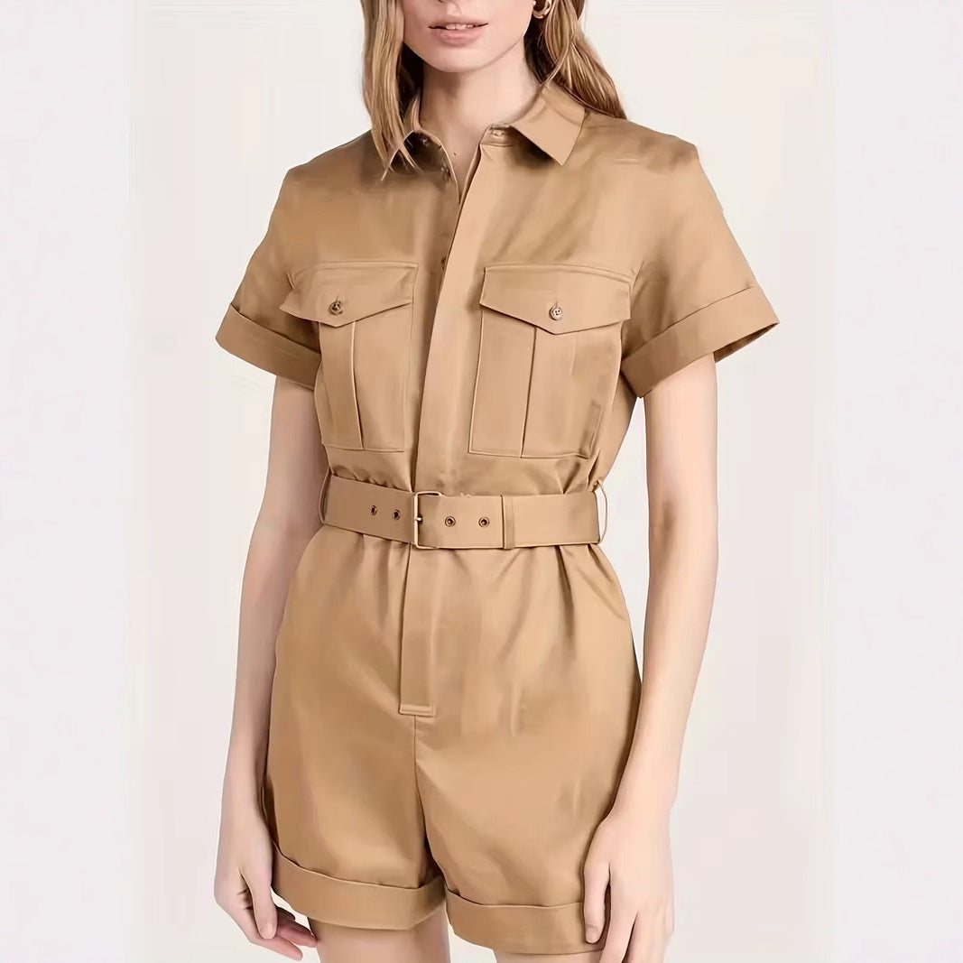 Mono Elegante con Cintura Con Bolsillos - Estilo Trabajo